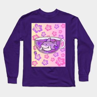 Floral Shark Tea (yellow/pink) Long Sleeve T-Shirt